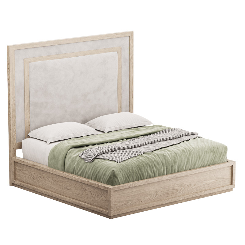 Rookery Upholstered Panel Bed Modèle 3D .c4d .max .obj .3ds .fbx .stl .blend