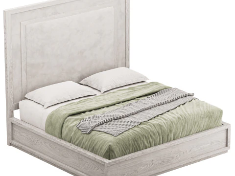 Rookery Upholstered Panel Bed 3D Model