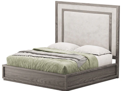 Rookery Upholstered Panel Bed 3D Model