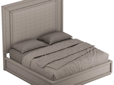 Rookery Upholstered Panel Bed 3D Model