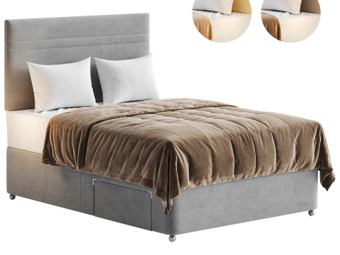 Sealy Auckland Firm Support Divan Bed Set 3D Model