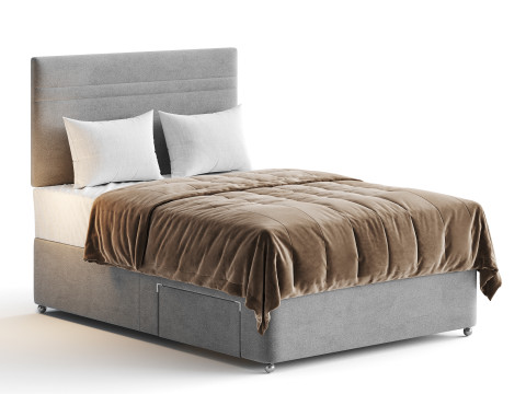 Sealy Auckland Firm Support Divan Bed Set 3D Model