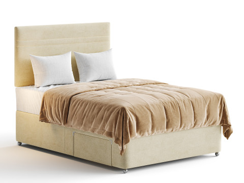 Sealy Auckland Firm Support Divan Bed Set 3D Model