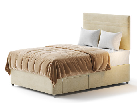 Sealy Auckland Firm Support Divan Bed Set 3D Model
