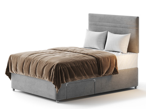 Sealy Auckland Firm Support Divan Bed Set 3D Model