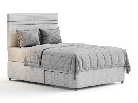 Sealy Auckland Firm Support Divan Bed Set 3D Model