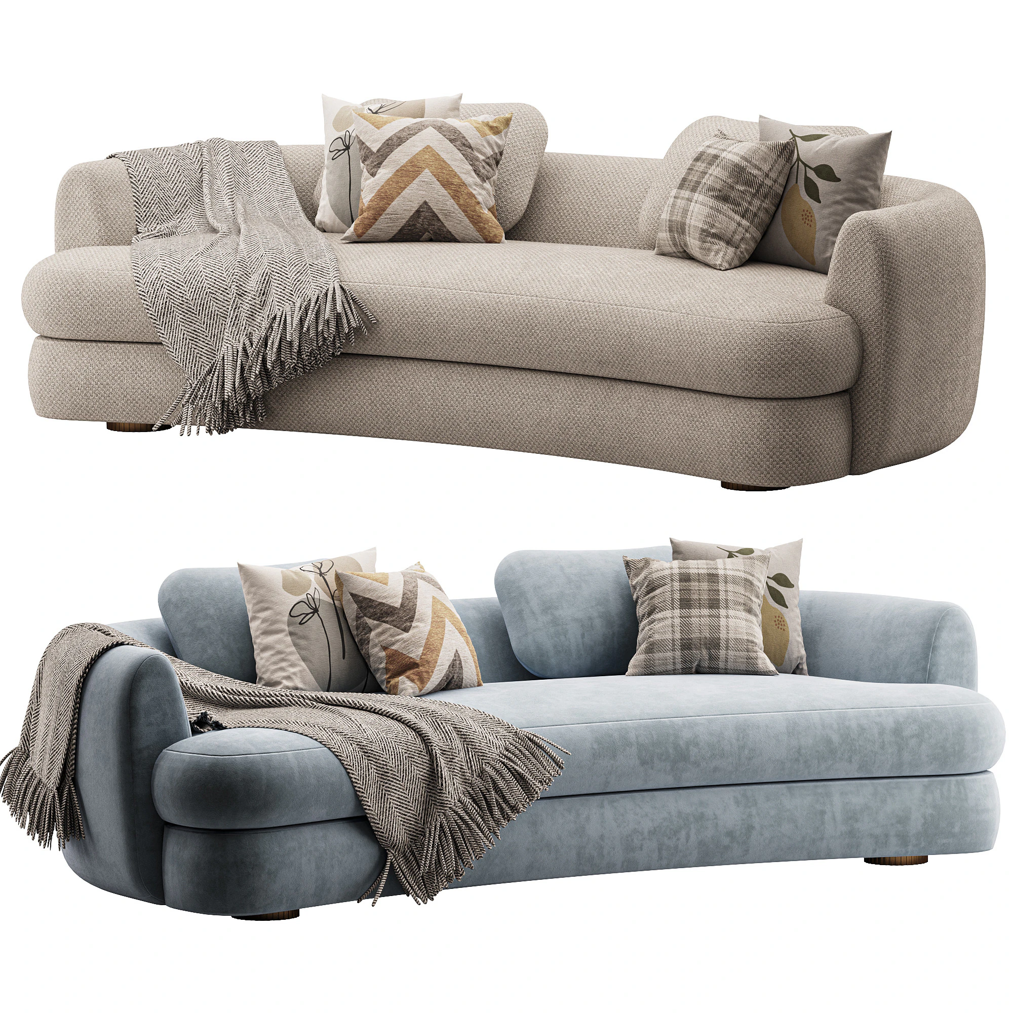 Sofá curvo Sennen Modelo 3D .c4d .max .obj .3ds .fbx .stl .blend