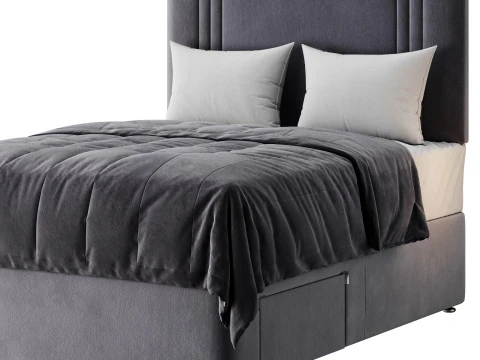 Slumberland Air Memory Divan Bed Set 3D Model