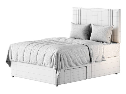 Slumberland Air Memory Divan Bed Set 3D Model