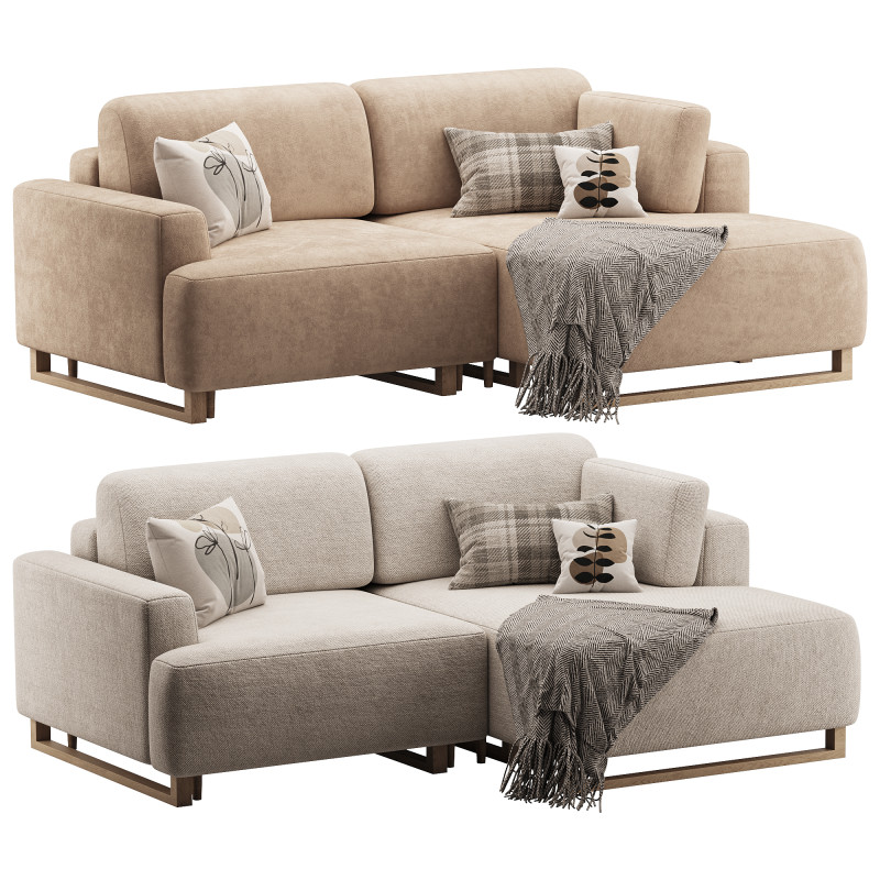 Sofa Onte Textile Grafit 3D Модель .c4d .max .obj .3ds .fbx .stl .blend