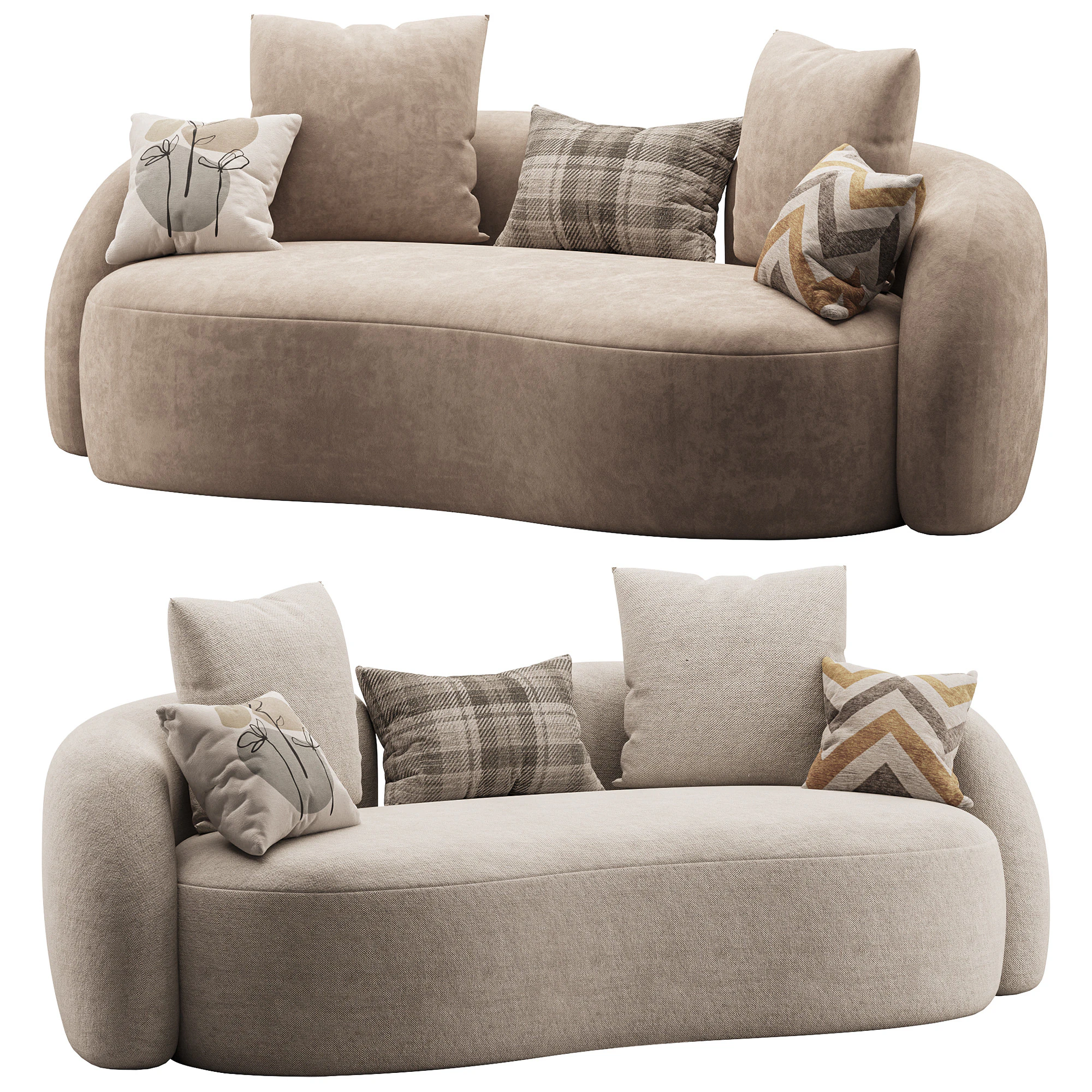Sunny Isles Loveseat 3D Model .c4d .max .obj .3ds .fbx .stl .blend 
