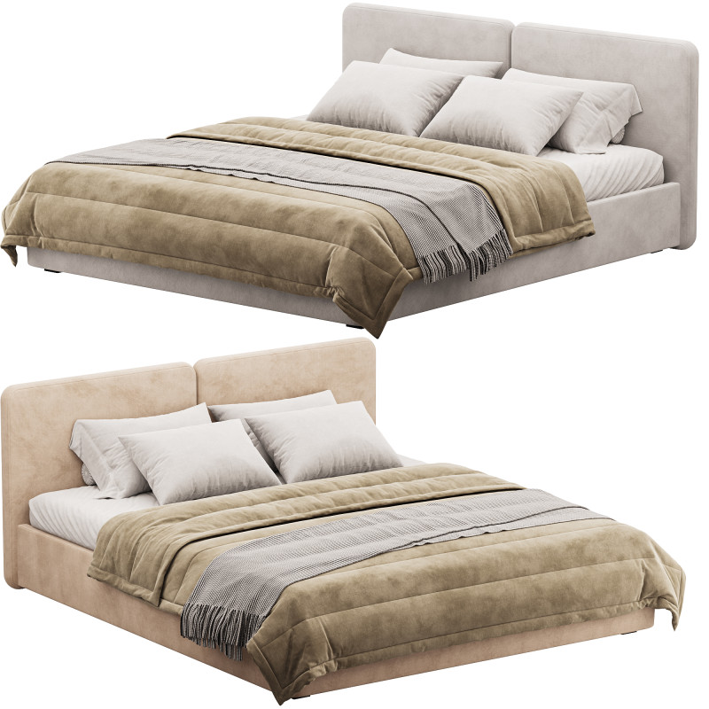 Tadao bed with compartment Model 3D .c4d .max .obj .3ds .fbx .stl .blend