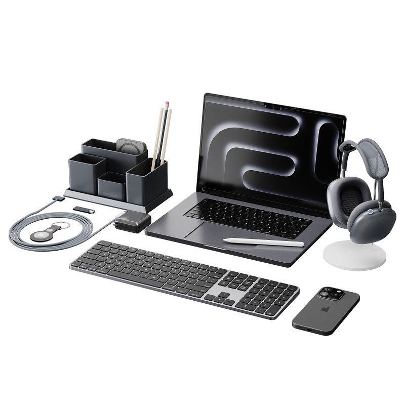 Set of Apple equipment 01 3D 모델 .c4d .max .obj .3ds .fbx .stl .blend