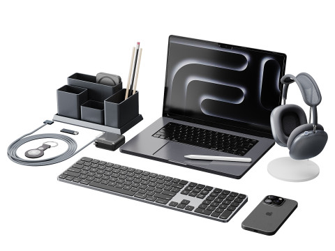 Set of Apple equipment 01 Model 3D