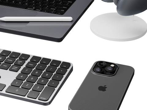 Set of Apple equipment 01 3D 모델