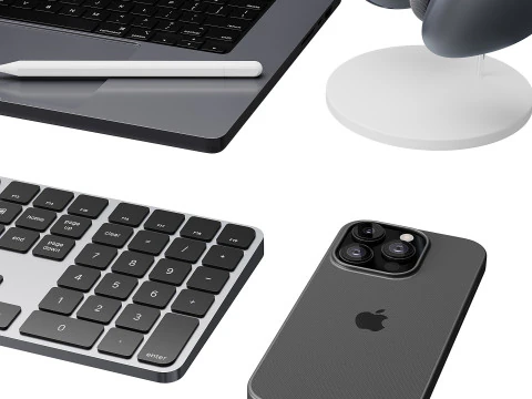 Set of Apple equipment 01 3D Model