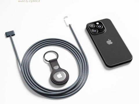 Set of Apple equipment 01 3D Model