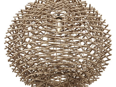 Bird Nest Rattan Lampshade Pendant Light 3D 模型
