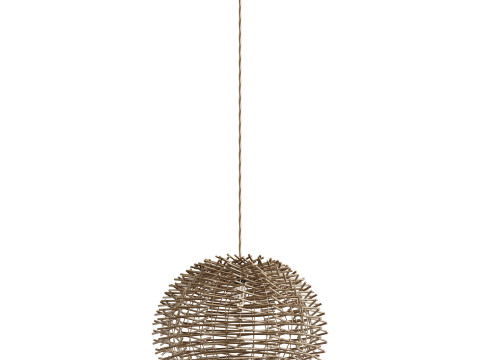 Bird Nest Rattan Lampshade Pendant Light 3D 模型