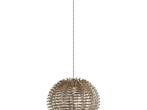 Bird Nest Rattan Lampshade Pendant Light 3D Model