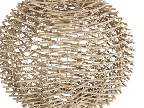 Bird Nest Rattan Lampshade Pendant Light 3D 模型