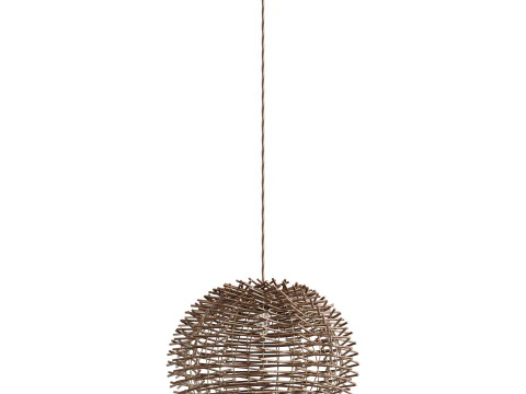 Bird Nest Rattan Lampshade Pendant Light 3D Model