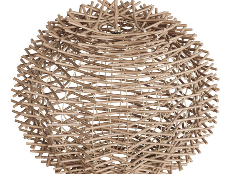Bird Nest Rattan Lampshade Pendant Light 3D 模型