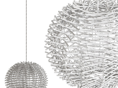 Bird Nest Rattan Lampshade Pendant Light 3D 模型
