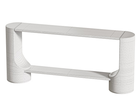 Black Marble and Oak Wood Console Table Reviews 3D Модель