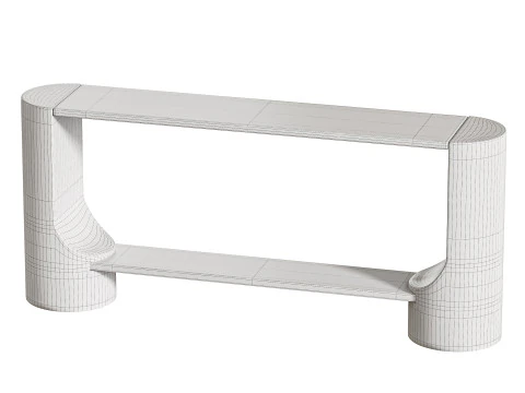 ब्लैक मार्बल और ओक वुड कंसोल टेबल समीक्षाएँ 3D मॉडल