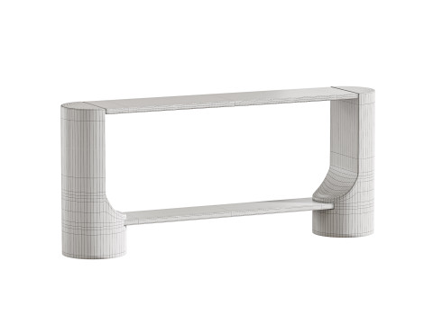 Black Marble and Oak Wood Console Table Reviews 3D Модель