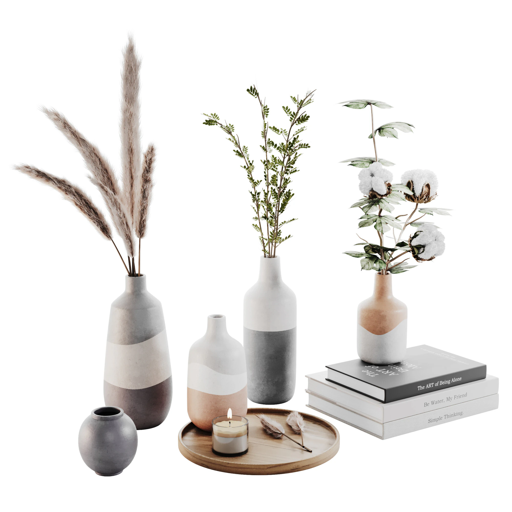 Decorative Set 014 3D Model .c4d .max .obj .3ds .fbx .stl .blend 