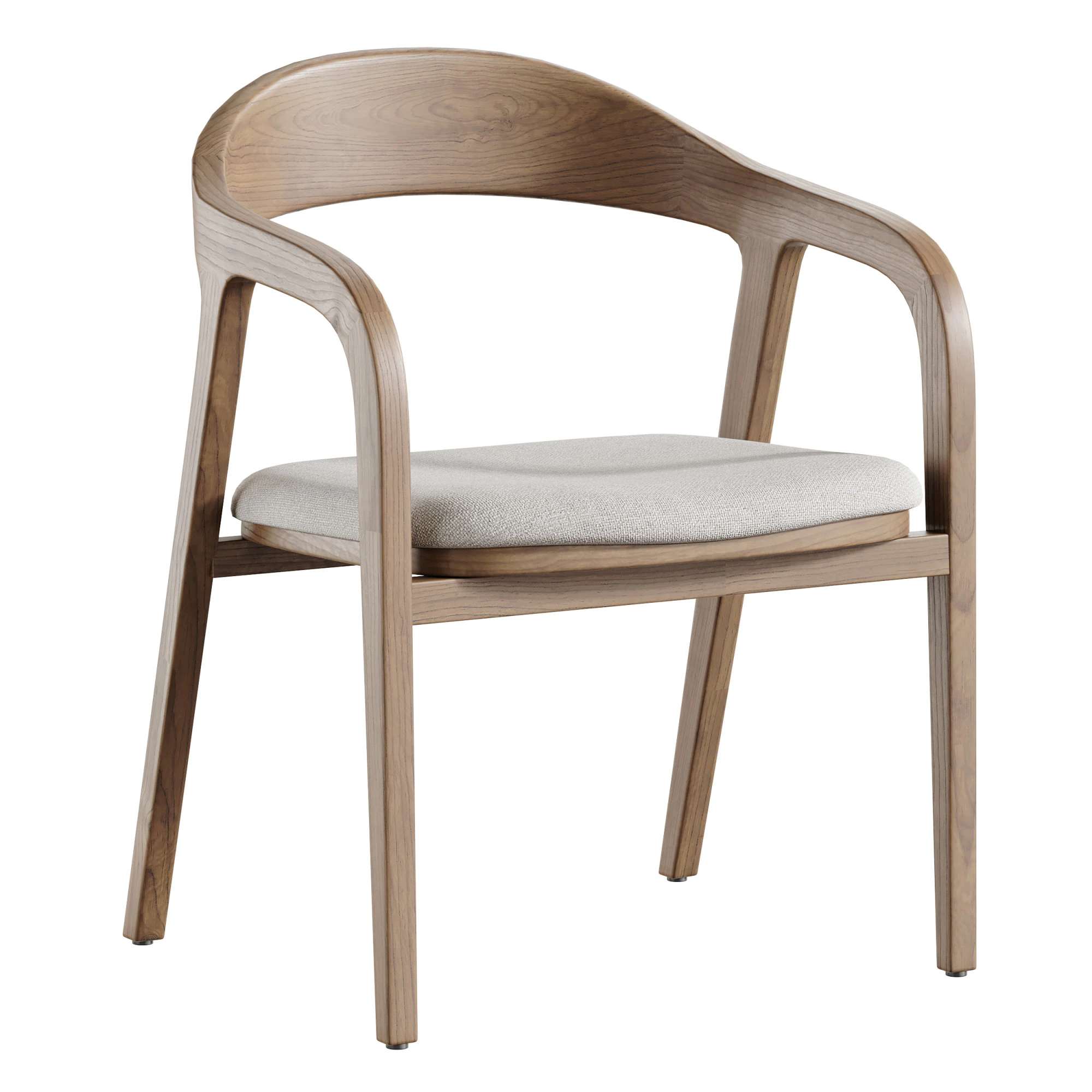 Dining chair armrest chair walnut wood Amir 3D Model .c4d .max .obj .3ds .fbx .stl .blend 