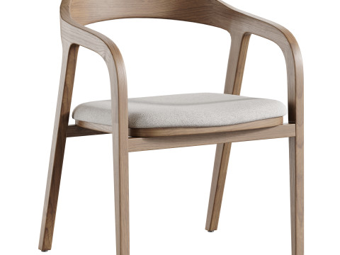 Dining chair armrest chair walnut wood Amir 3D मॉडल
