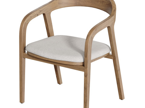 Dining chair armrest chair walnut wood Amir Modello 3D