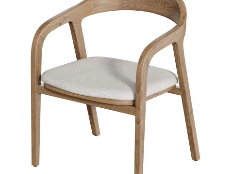 Dining chair armrest chair walnut wood Amir 3D Model
