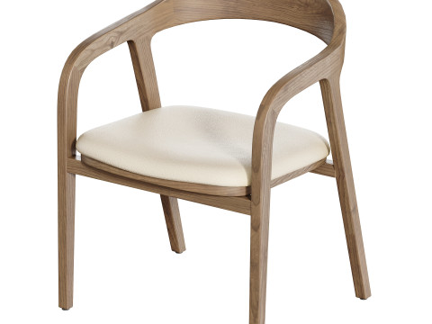Dining chair armrest chair walnut wood Amir Modello 3D