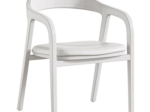 Dining chair armrest chair walnut wood Amir Modello 3D