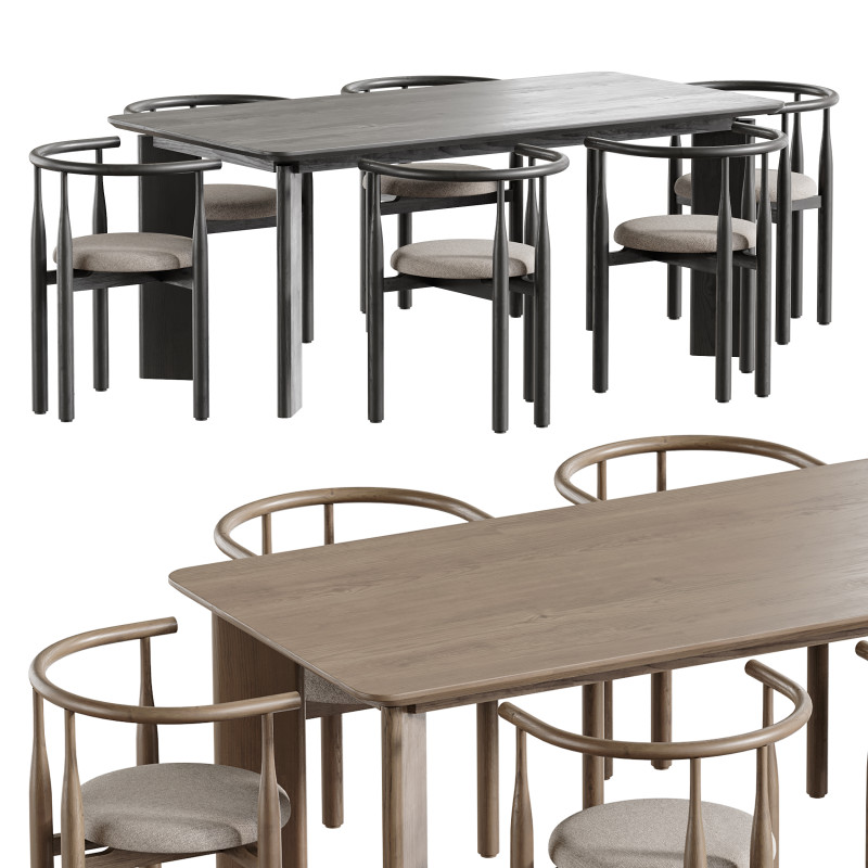 Dining table Ando 3D-Modell .c4d .max .obj .3ds .fbx .stl .blend 