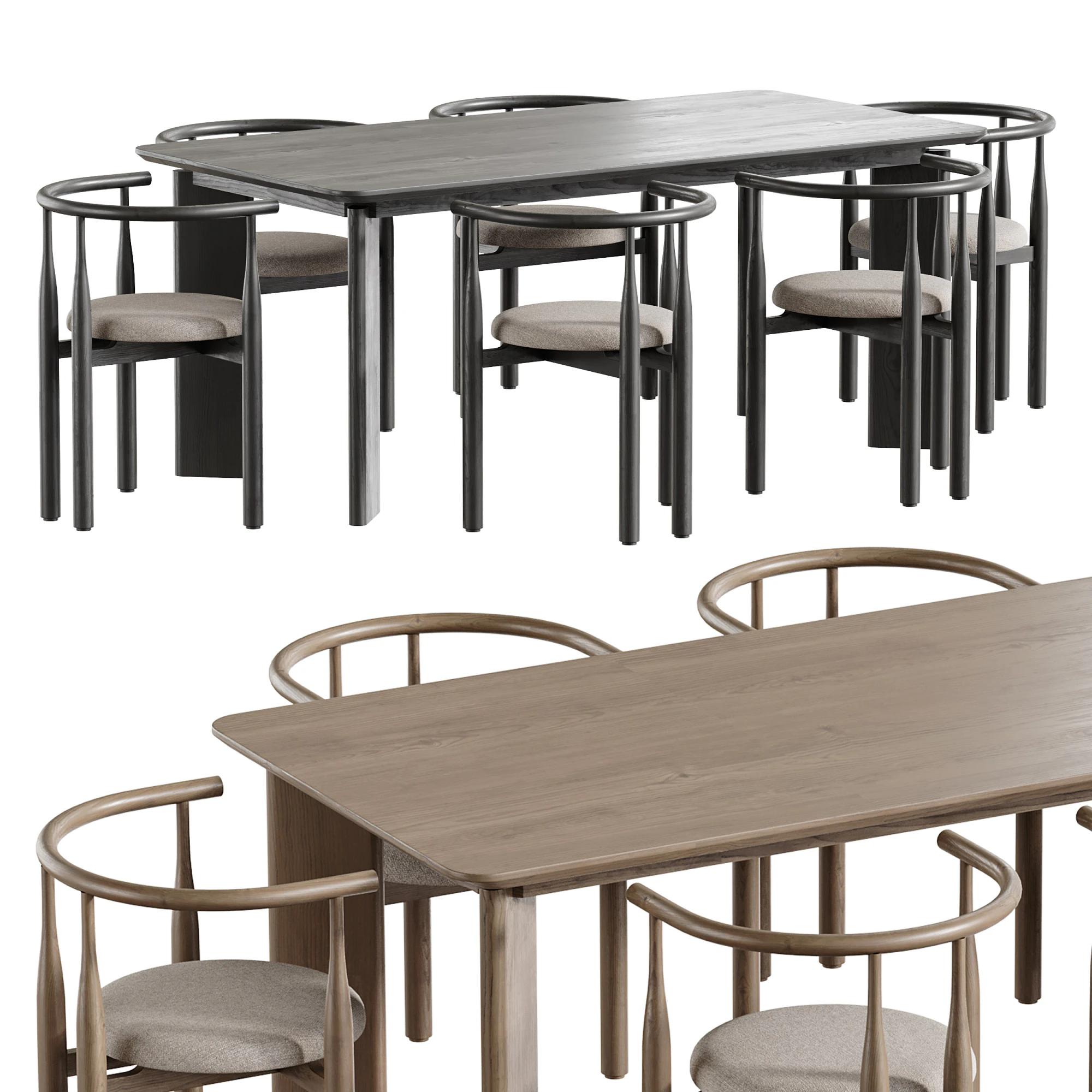 Dining table Ando 3D Model .c4d .max .obj .3ds .fbx .stl .blend