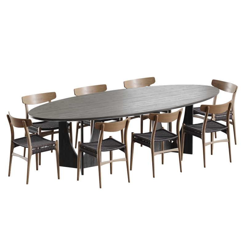 Dining table BRISBANE 3D 모델 .c4d .max .obj .3ds .fbx .stl .blend