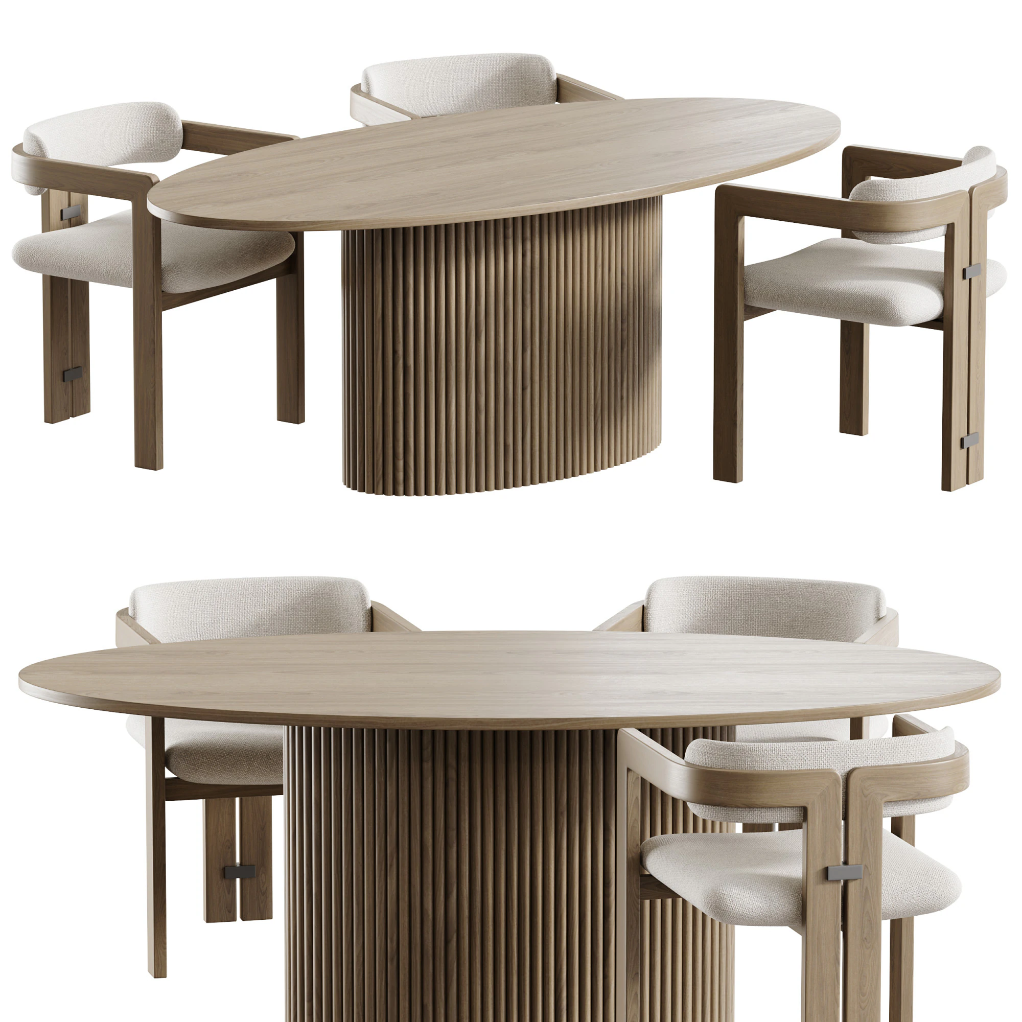 Dining table FIVORIANA 3D Model .c4d .max .obj .3ds .fbx .stl .blend