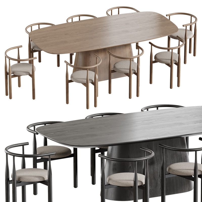 Dining table SHIMA 3D Модель .c4d .max .obj .3ds .fbx .stl .blend