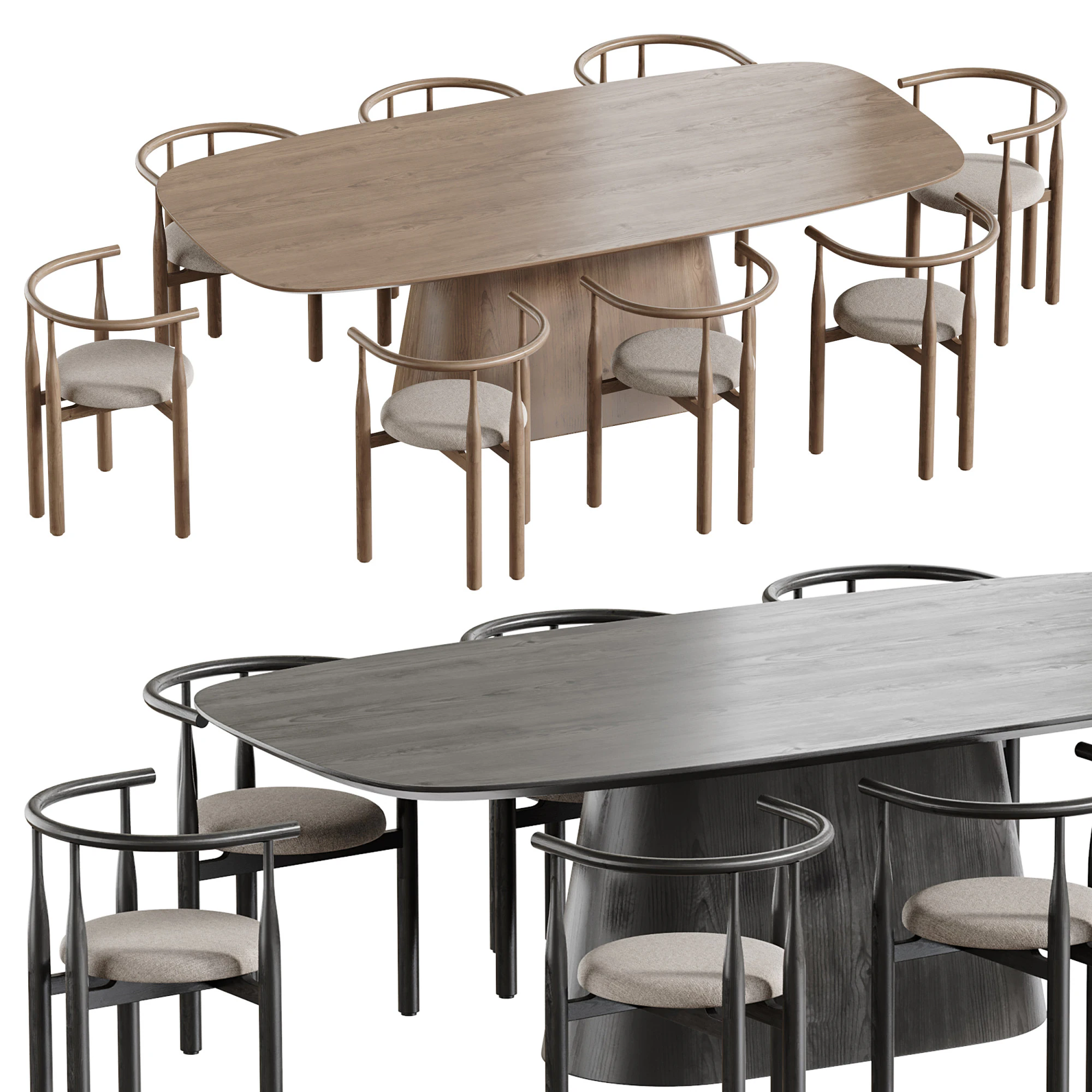 Dining table SHIMA 3D Model .c4d .max .obj .3ds .fbx .stl .blend