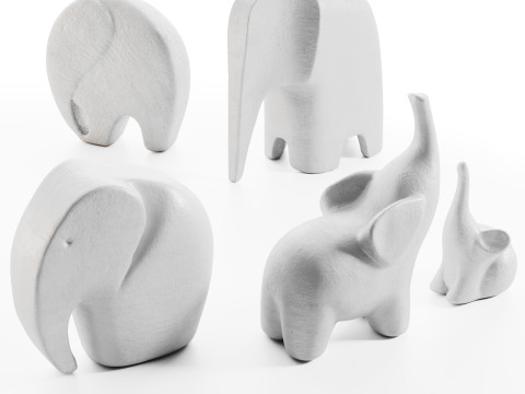 Elephant sculptures 3D Модель