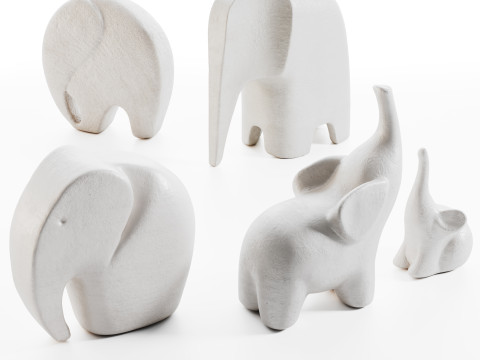 Elephant sculptures 3D 모델