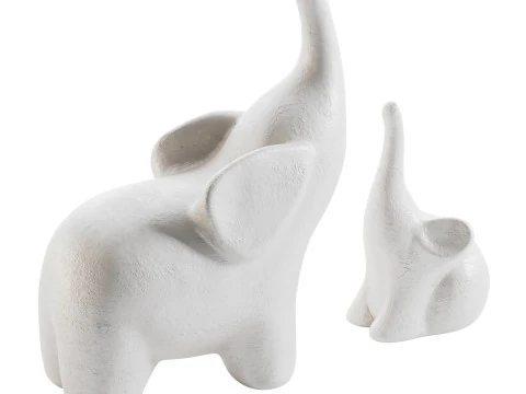 Elephant sculptures 3D Model