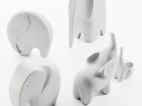 Elephant sculptures 3D 모델