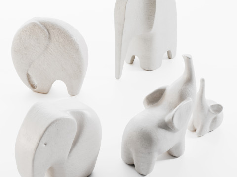 Elephant sculptures 3D 모델