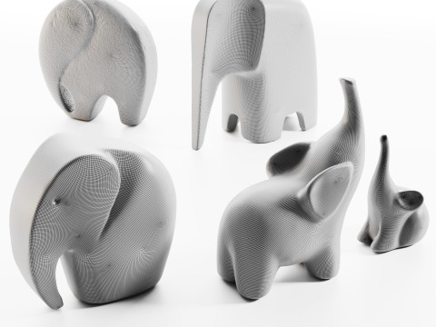 Elephant sculptures 3D 모델